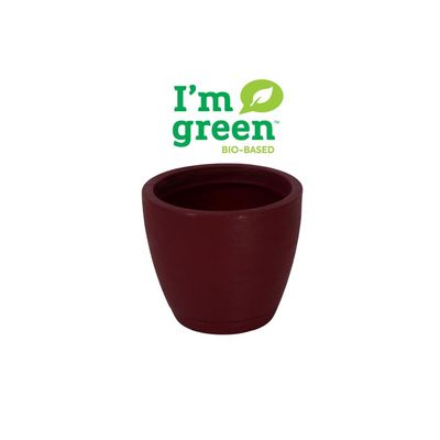 Vaso com Prato Tramontina Asteca 24 cm em Polietileno Marsala