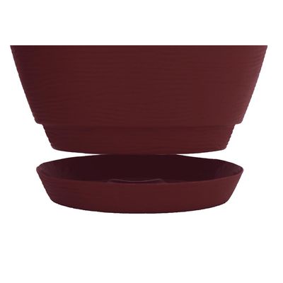 Vaso com Prato Tramontina Asteca 24 cm em Polietileno Marsala