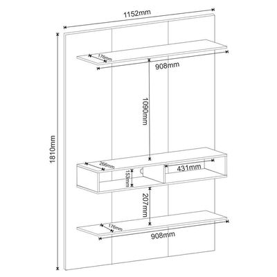 Painel Para Tv De Até 43" Viero Imbuia E Off White Imbuia