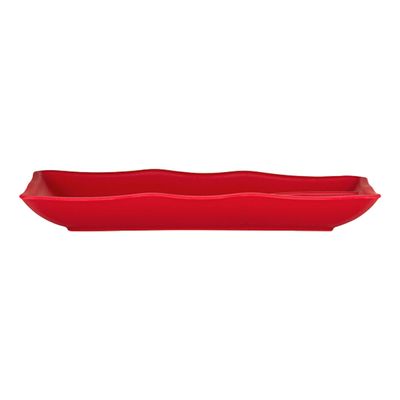 Prato Para Sushi Retangular 11,5x19,5 Vermelho em Polipropileno