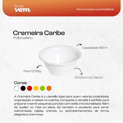 Cremeira Caribe 130ml Laranja em Polipropileno