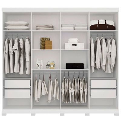 Guarda Roupa Casal 8 p Havana Santos Andirá Branco Branco