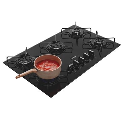 Cooktop 5 Bocas CD075BE Mesa de Vidro Grade de Aço Ferro Aramado Bivolt Preto Consul Preto