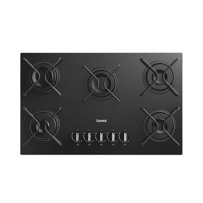 Cooktop 5 Bocas CD075BE Mesa de Vidro Grade de Aço Ferro Aramado Bivolt Preto Consul Preto