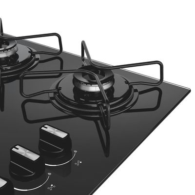 Cooktop 5 Bocas CD075BE Mesa de Vidro Grade de Aço Ferro Aramado Bivolt Preto Consul Preto