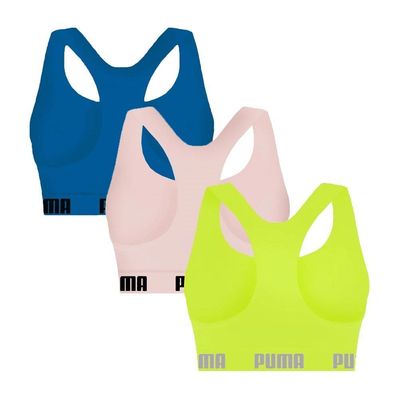 Kit 3 Tops Puma Nadador Sem Costura Feminino GG / Verde