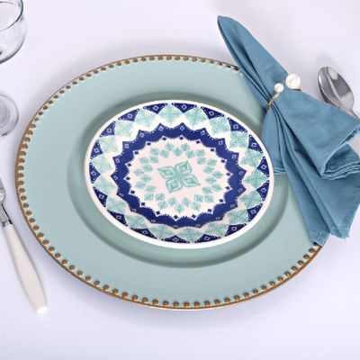 Prato de Sobremesa Cerâmica 18cm Estampa Donna Lola 12 Unidades - Biona 74478