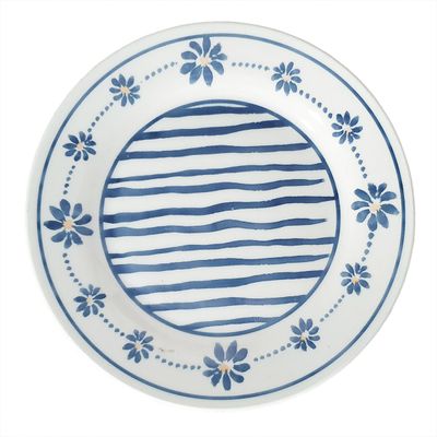 Prato de Sobremesa de Cerâmica Donna Margaridas 18cm 6 Unidades - Biona 149838