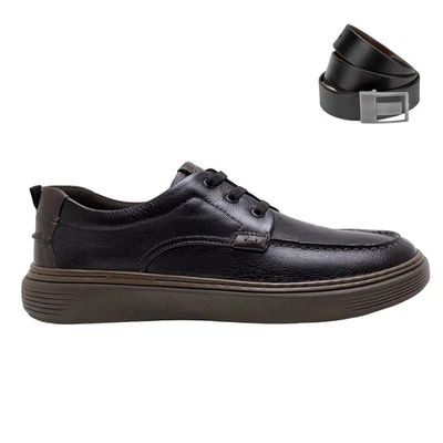 Kit Sapatênis Democrata Denim Clash Masculino + Cinto 37 / Preto