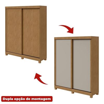 Guarda Roupa Solteiro 2 Portas Zeine Lopas Imbuia