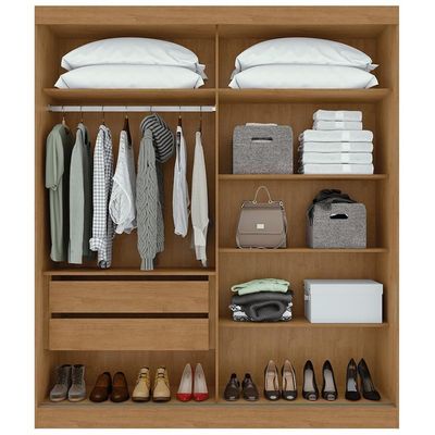 Guarda Roupa Solteiro 2 Portas Zeine Lopas Imbuia