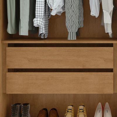 Guarda Roupa Solteiro 2 Portas Zeine Lopas Imbuia