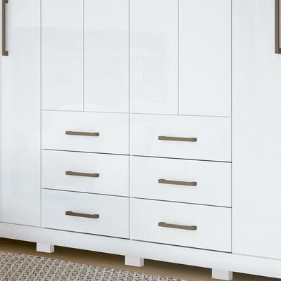 Guarda Roupa Casal 8 p Liverpool Santos Andirá Branco Branco