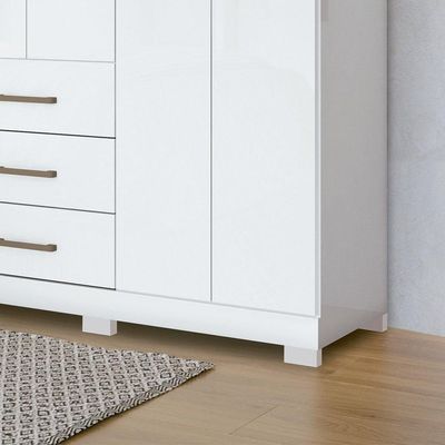 Guarda Roupa Casal 8 p Liverpool Santos Andirá Branco Branco
