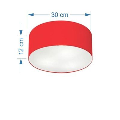 Plafon De Sobrepor Cilíndrico Sp-3010 Cúpula Cor Vermelho