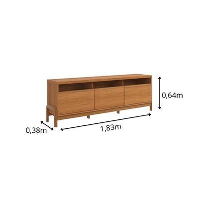 Rack Para Até 70 Polegadas 1 Porta E 2 Gavetas Elegance 1,83m Lukaliam Móveis Jequitiba Jequitiba