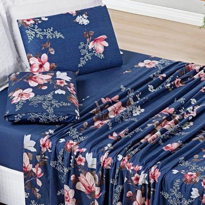 Jogo De Lençol Queen Avere 200 Fios Estampado 4 Peças Cor Encantada