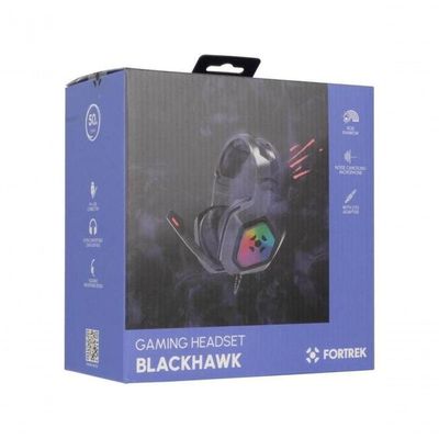 Headset Gamer Fortrek Black Hawk P2 + Usb Rgb Preto