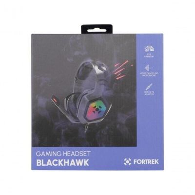 Headset Gamer Fortrek Black Hawk P2 + Usb Rgb Preto