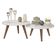 Conjunto Mesa De Centro E Mesa De Apoio Grazi - Pés De Madeira Branco - J3 Móveis