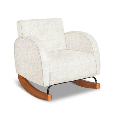 Poltrona Com Base Balanço Em Tecido Linho Cindy – Lucadi Rústico Natural