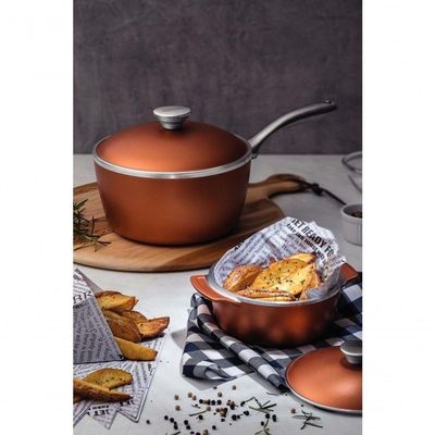 Panela Tramontina Lyon Em Alumínio Com Revestimento Starflon Dourado 20cm