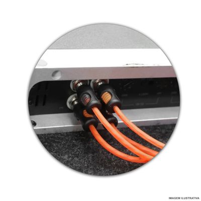 Cabo RCA Y 1 Macho 2 Fêmeas 5mm Flexível Laranja Dupla Blindagem KX3