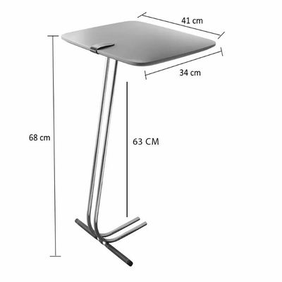 Mesa De Apoio Para Sofá Castanho Com Base Em Metal Café