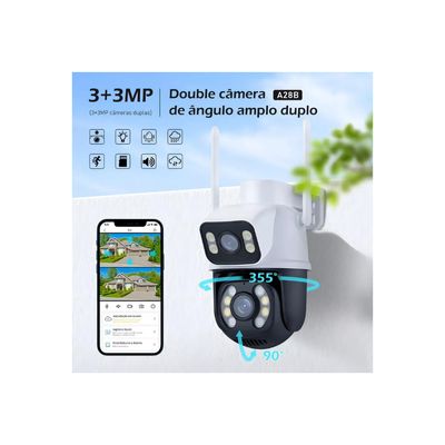 Kit 2 Câmera Importada Wi-fi Smart  Lente Dupla Externa Cartão de Memória 128gb