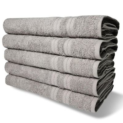 5 Toalhas Super Felpudas Grande e Grossa Algodão 80x150 Itália Soft Beka - Cinza