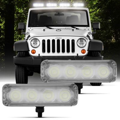 Farol Slim Strobo Estrobo Safetycar Luz Milha Power Led Super Branco Par