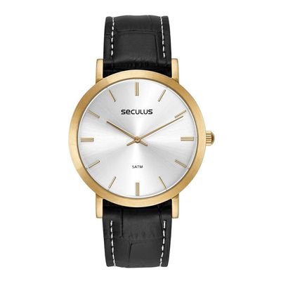 Relógio Seculus Masculino Ref: 44255gpsvdc3 Clássico Dourado