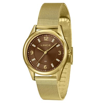 Relógio Lince Feminino Ref: Lrgj178l36 N2kx Casual Mesh Dourado