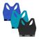 Kit 3 Tops Puma Nadador Sem Costura Feminino P / Preto e Azul