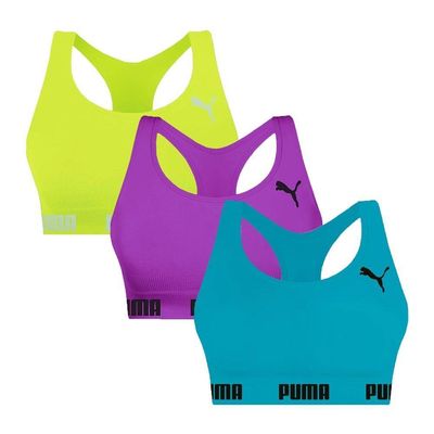 Kit 3 Tops Puma Nadador Sem Costura Feminino P
