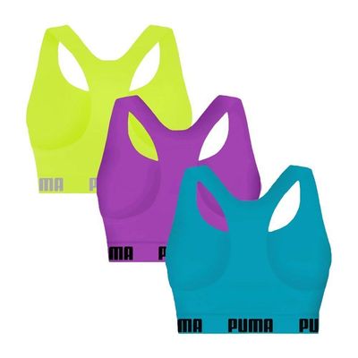 Kit 3 Tops Puma Nadador Sem Costura Feminino P