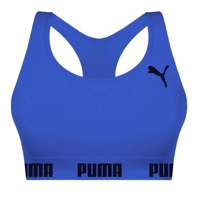 Top Puma Nadador Sem Costura Feminino M / Azul