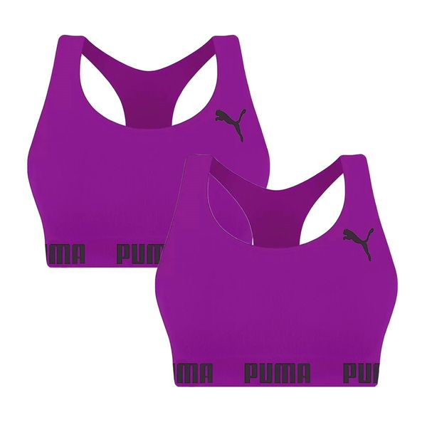 Kit 2 Tops Puma Nadador Sem Costura Feminino GG / Lilás