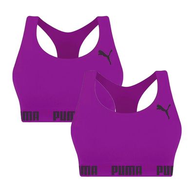 Kit 2 Tops Puma Nadador Sem Costura Feminino GG / Lilás