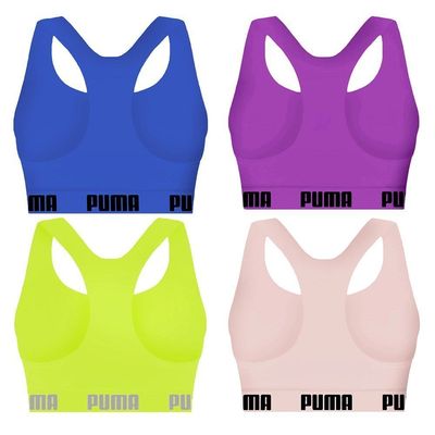 Kit 4 Tops Puma Nadador Sem Costura Feminino G / Verde/Azul