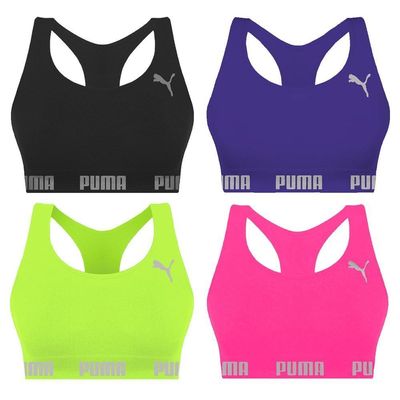 Kit 4 Tops Puma Nadador Sem Costura Feminino G / Preto e Verde