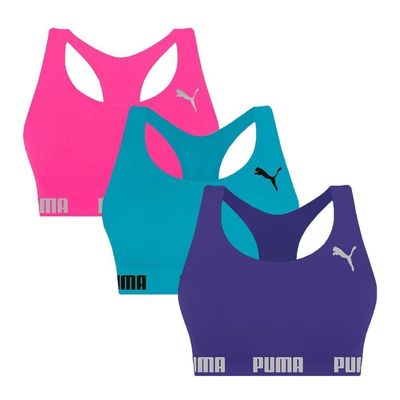 Kit 3 Tops Puma Nadador Sem Costura Feminino P