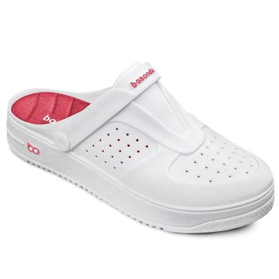 Babuche Feminino Clog Urban Branco Goiaba Boaonda 2160-200-009 35