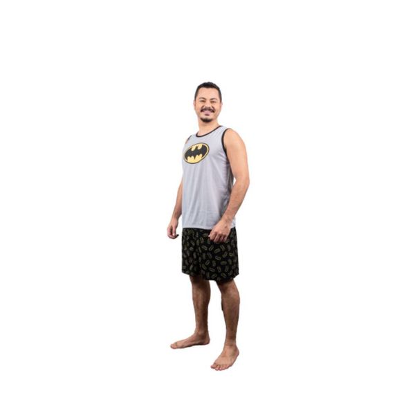 Pijama Adulto Verão Super Herói Regata Batman G / Cinza Pijama Adulto Verão Super Herói Regata Batman G / Cinza