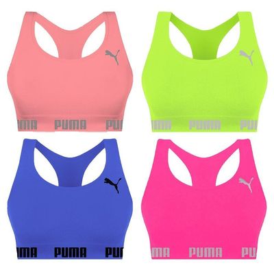 Kit 4 Tops Puma Nadador Sem Costura Feminino P / Rosa e Roxo