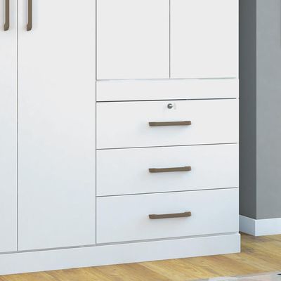 Guarda Roupa Solteiro 4 p Havana Santos Andirá Branco Branco