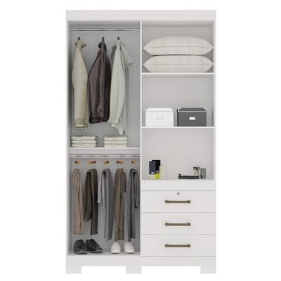 Guarda Roupa Solteiro 4 p Havana Santos Andirá Branco Branco