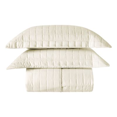 Kit Colcha Matelassê Percal 300 fios Basic Casal 07 Peças 100% Poliéster - Marfim Jaquar