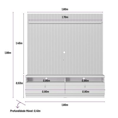 Rack Para Sala de Estar com Painel Ripado Para TV 75 Pol Orizon L05 Nature Off White - Lyam Decor