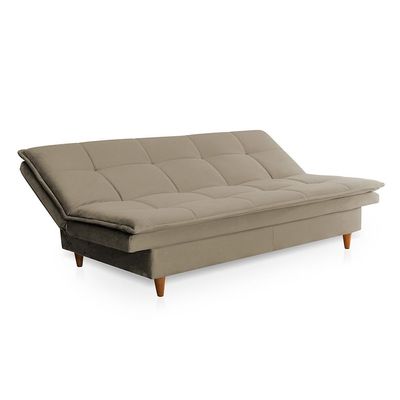Sofá-Cama Casal 3 Lugares Mirage Veludo Castanho